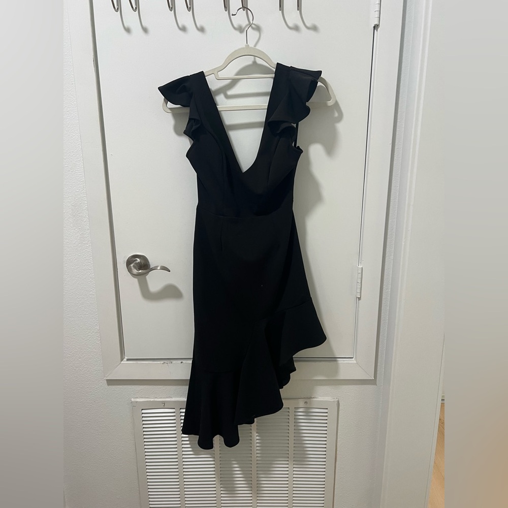 Elegant Black Ruffle Dress